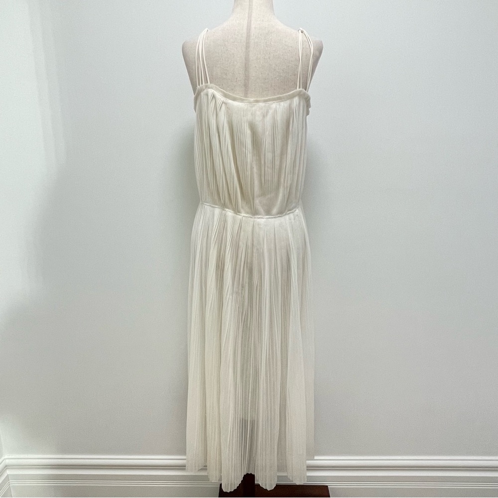 Vintage 1960’s Vanity Fair Pleated Nylon Midi Dress, Ivory, 34, Large - Picture 6 of 10